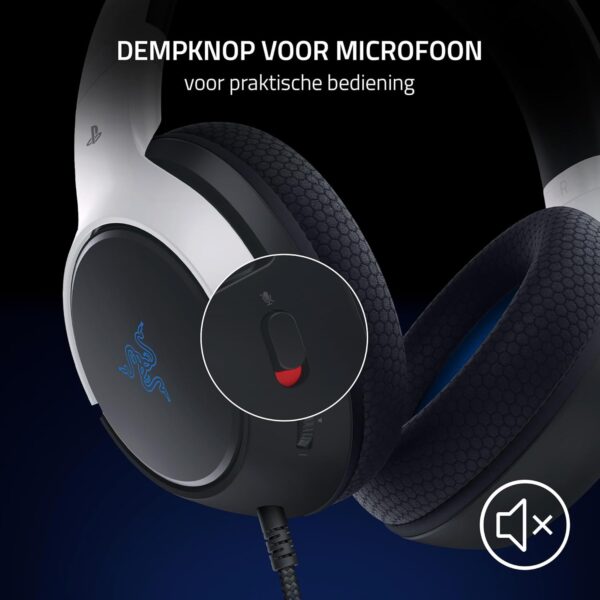 Razer Kaira X voor Playstation - Bedrade headset voor PS5 (TriFroce 50 mm driver, HyperClear microfoon, Flowknit oorkussens van memory foam, knop voor dempen microfoon,...
