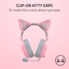 Razer Kitty Oortjes V2 - Universele Clip-on Kitty Oortjes Voor Headsets (Veelzijdig, Verstelbare Riempjes, 26g Lichtgewicht Premium Silicone) Roze