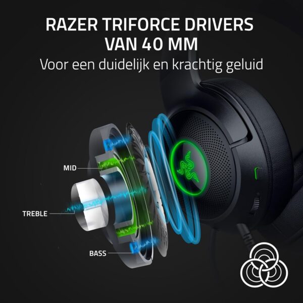 Razer Kraken Kitty V2 - Bedrade RGB Headset met Cat Ears (Reactive Streaming Lighting, Razer HyperClear Mic, TriForce 40mm Drivers, 7.1 Surround Sound) Zwart