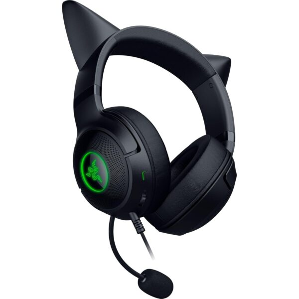 Razer Kraken Kitty V2 - Bedrade RGB Headset met Cat Ears (Reactive Streaming Lighting, Razer HyperClear Mic, TriForce 40mm Drivers, 7.1 Surround Sound) Zwart