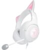 Razer Kraken Kitty V2 - Bedrade RGB Headset met Kitty-oortjes voor gamen en streamen (325 g, TriForce 40 mm Drivers, HyperClear Cardioid Mic, Surround Sound) Wit