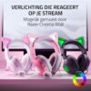 Razer Kraken Kitty V2 - Bedrade RGB Headset met Kitty-oortjes voor gamen en streamen (325 g, TriForce 40 mm Drivers, HyperClear Cardioid Mic, Surround Sound) Wit