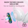 Razer Kraken Kitty V2 - Bedrade RGB Headset met Kitty-oortjes voor gamen en streamen (325 g, TriForce 40 mm Drivers, HyperClear Cardioid Mic, Surround Sound) Wit