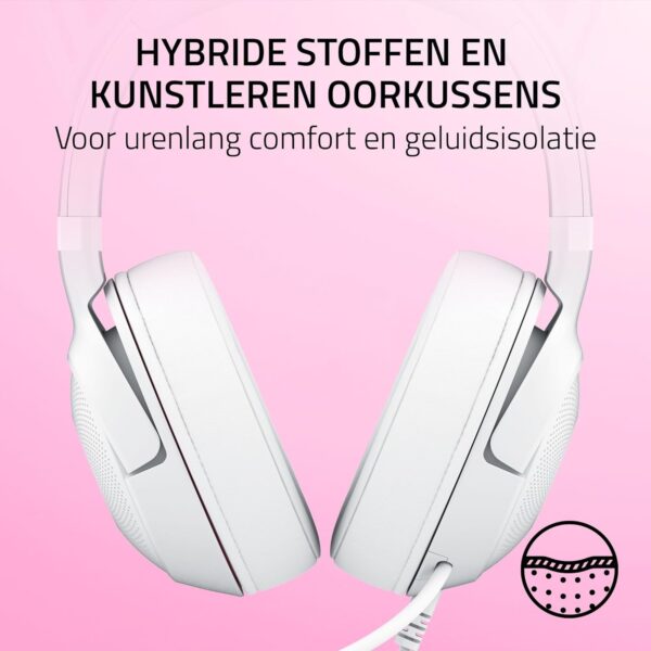 Razer Kraken Kitty V2 - Bedrade RGB Headset met Kitty-oortjes voor gamen en streamen (325 g, TriForce 40 mm Drivers, HyperClear Cardioid Mic, Surround Sound) Wit