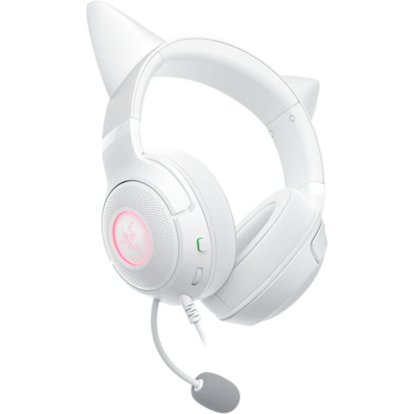 Razer Kraken Kitty V2 - Bedrade RGB Headset met Kitty-oortjes voor gamen en streamen (325 g, TriForce 40 mm Drivers, HyperClear Cardioid Mic, Surround Sound) Wit