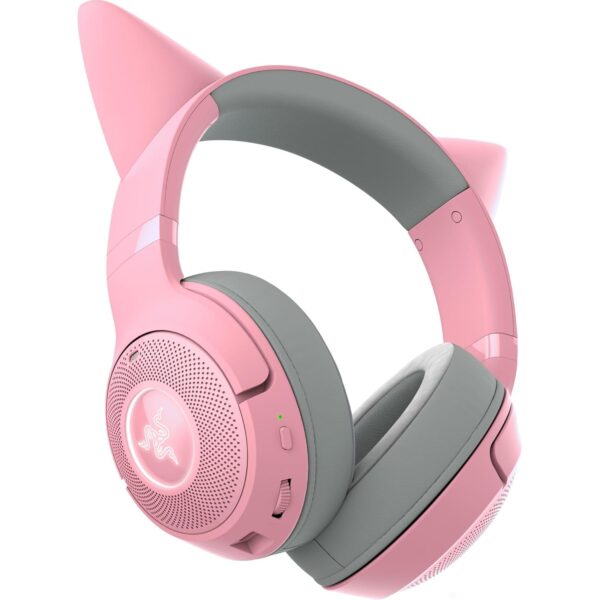 Razer Kraken Kitty V2 BT - Draadloze Bluetooth RGB Headset met Kitten Oren (Bluetooth 5.2, TriForce 40mm Drivers, geïntegreerde Mic, 325g Lichtgewicht, tot 40hr Batterij) Quartz