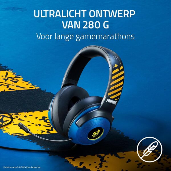 Razer Kraken V3 X - Fortnite Edition bedrade USB gaming headset (ultralichte headset, 40mm TriForce-luidsprekers, HyperClear-microfoon, RGB) Fortnite
