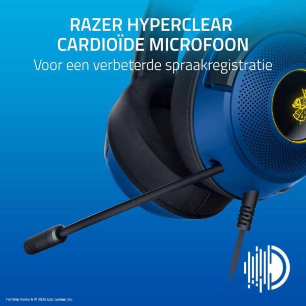 Razer Kraken V3 X - Fortnite Edition bedrade USB gaming headset (ultralichte headset, 40mm TriForce-luidsprekers, HyperClear-microfoon, RGB) Fortnite