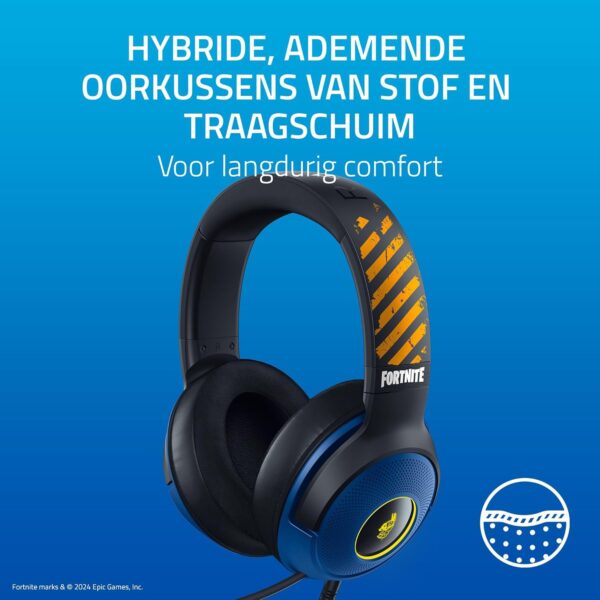 Razer Kraken V3 X - Fortnite Edition bedrade USB gaming headset (ultralichte headset, 40mm TriForce-luidsprekers, HyperClear-microfoon, RGB) Fortnite