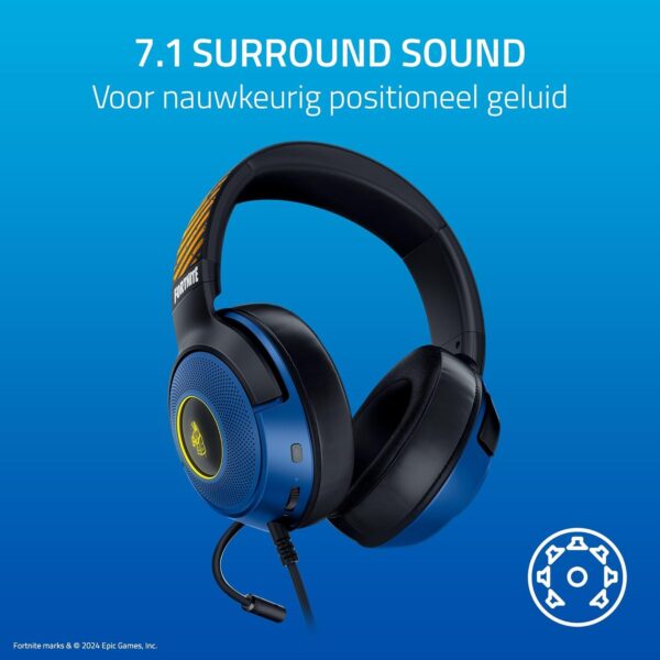 Razer Kraken V3 X - Fortnite Edition bedrade USB gaming headset (ultralichte headset, 40mm TriForce-luidsprekers, HyperClear-microfoon, RGB) Fortnite