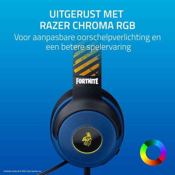 Razer Kraken V3 X - Fortnite Edition bedrade USB gaming headset (ultralichte headset, 40mm TriForce-luidsprekers, HyperClear-microfoon, RGB) Fortnite