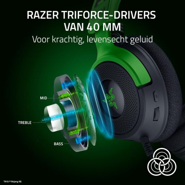 Razer Kraken V4 X Minecraft Edition - Bedrade USB PC Gaming Headset (TriForce 40mm Drivers, Intrekbare Cardioïde Mic, Surround Sound, Chroma RGB, voor PC & console via USB-C)...