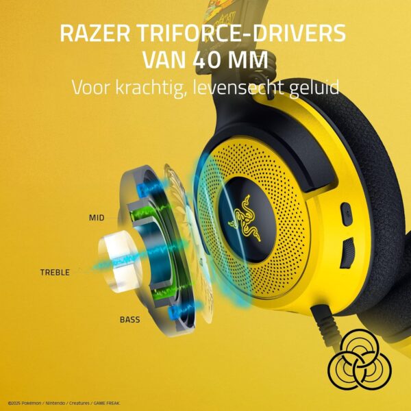 Razer Kraken V4 X Pokémon Edition - Bedrade USB PC Gaming Headset - TriForce 40mm Drivers - Intrekbare Cardioïde Mic - Surround Sound - Chroma RGB - voor PC & console via USB-C...