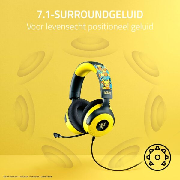 Razer Kraken V4 X Pokémon Edition - Bedrade USB PC Gaming Headset - TriForce 40mm Drivers - Intrekbare Cardioïde Mic - Surround Sound - Chroma RGB - voor PC & console via USB-C...