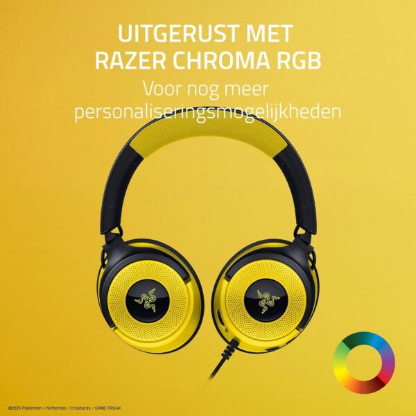 Razer Kraken V4 X Pokémon Edition - Bedrade USB PC Gaming Headset - TriForce 40mm Drivers - Intrekbare Cardioïde Mic - Surround Sound - Chroma RGB - voor PC & console via USB-C...