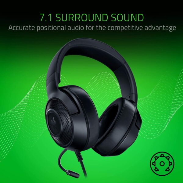 Razer Kraken X Lite Headset Wired Head-Band Gaming Black, W128262787 (Head-Band Gaming Black)
