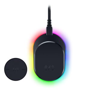 Razer Mouse Dock Pro & Charging Puck - Magnetic wireless charging base and charging module for compatible mice (magnetic dock with charging status RGB lighting, non-slip gecko...