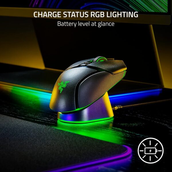 Razer Mouse Dock Pro & Charging Puck - Magnetic wireless charging base and charging module for compatible mice (magnetic dock with charging status RGB lighting, non-slip gecko...
