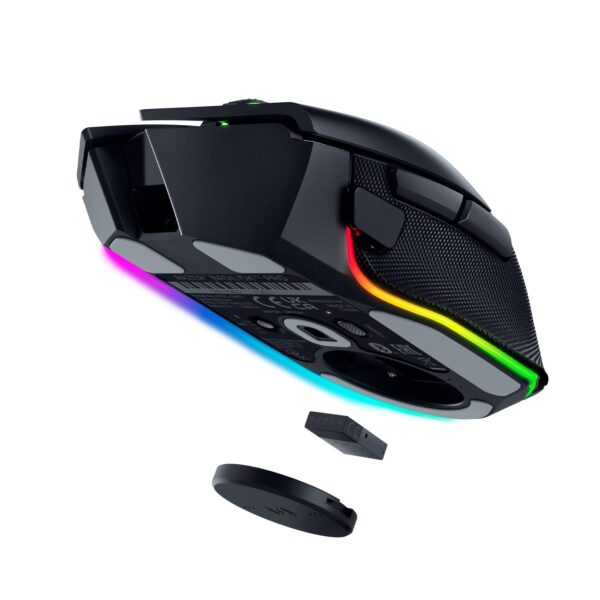 Razer Mouse Dock Pro & Charging Puck - Magnetic wireless charging base and charging module for compatible mice (magnetic dock with charging status RGB lighting, non-slip gecko...