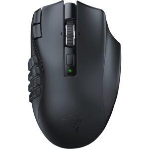 Razer Naga V2 HyperSpeed - Ergonomic Wireless MMO Gaming Mouse (19 Programmable Buttons, Wireless 2.4GHz, Bluetooth, Up to 250 Hours, Focus Pro 30K Optical Sensor) Black