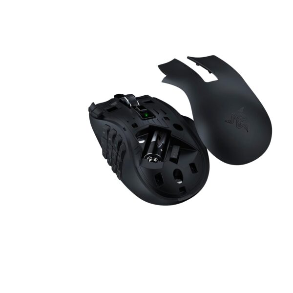 Razer Naga V2 HyperSpeed - Ergonomic Wireless MMO Gaming Mouse (19 Programmable Buttons, Wireless 2.4GHz, Bluetooth, Up to 250 Hours, Focus Pro 30K Optical Sensor) Black