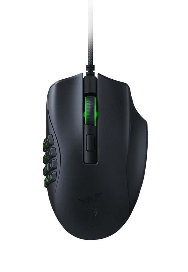 Razer Naga X Wired MMO Gaming Mouse: 18K DPI Optical Sensor - 2nd Generation Razer Optical Switch - Chroma RGB Lighting - 16 Programmable Buttons - 85g - Classic Black