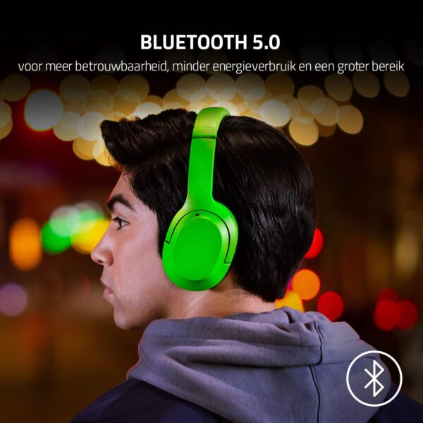 Razer Opus X (Green) - Draadloze headset met lage latentie en ANC-technologie (Bluetooth 5.0, Op maat afgestemde drivers van 40 mm, Ingebouwde microfoons, Batterijduur tot 40...