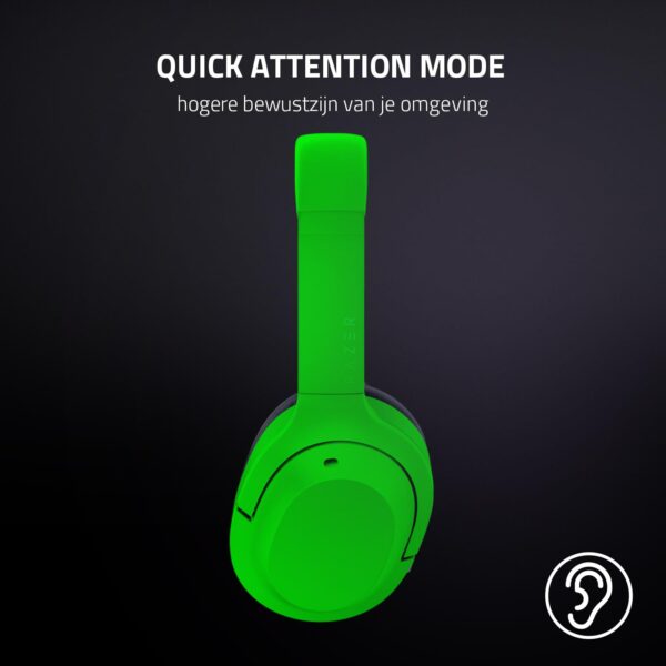 Razer Opus X (Green) - Draadloze headset met lage latentie en ANC-technologie (Bluetooth 5.0, Op maat afgestemde drivers van 40 mm, Ingebouwde microfoons, Batterijduur tot 40...
