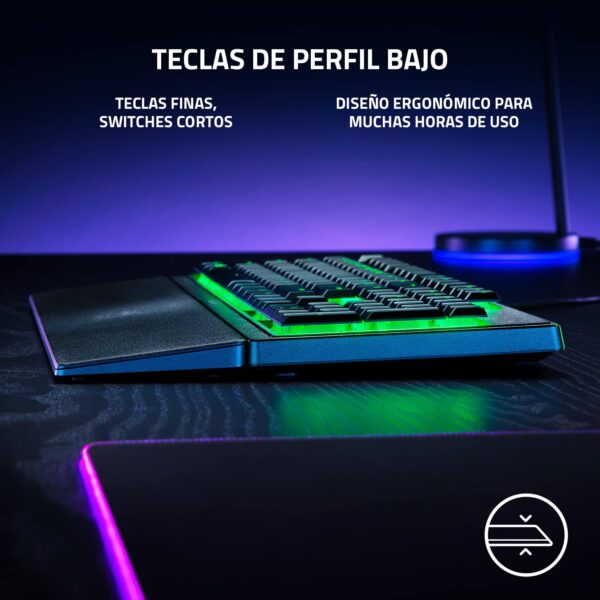 Razer Ornata V3 X Low Profile Gaming Keyboard (Silent Membrane Switch, UV-Coated Keys, Durable and Leak-Proof Design), ES Design, Black
