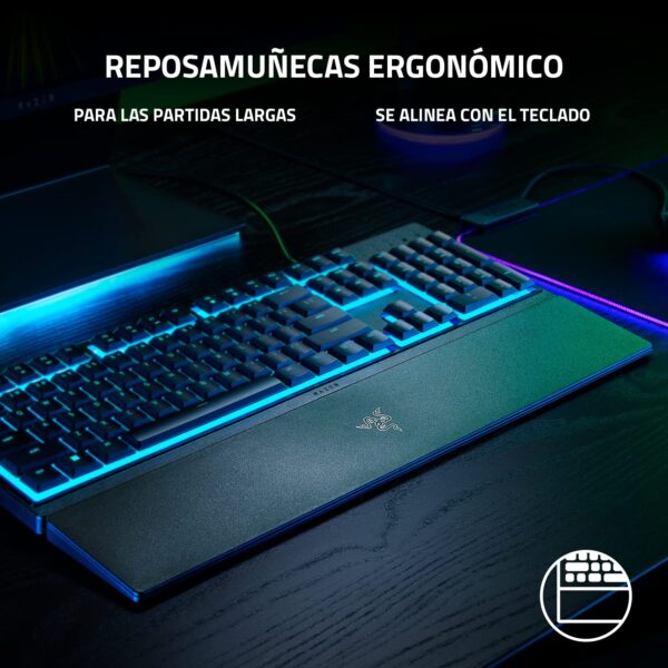 Razer Ornata V3 X Low Profile Gaming Keyboard (Silent Membrane Switch, UV-Coated Keys, Durable and Leak-Proof Design), ES Design, Black
