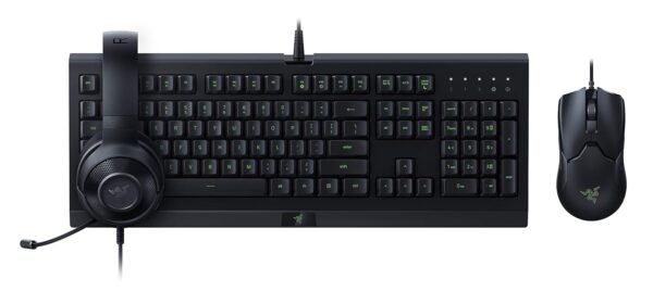 Razer Power Up Bundle - Esports playset consisting of a Razer Cynosa Lite keyboard (Qwertz DE layout), a Razer Viper mouse and a Razer Kraken X Lite headphones, black