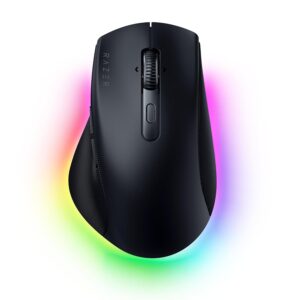 Razer Pro Click V2 - Wireless ergonomic mouse - AI Prompt Assist - 30K optical sensor - 3.5 months battery life (14 zones Chroma RGB, HyperScroll tilting mouse wheel) Black