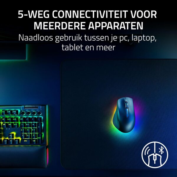 Razer Pro Click V2 - Wireless ergonomic mouse - AI Prompt Assist - 30K optical sensor - 3.5 months battery life (14 zones Chroma RGB, HyperScroll tilting mouse wheel) Black