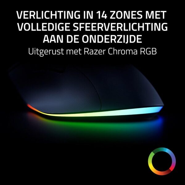 Razer Pro Click V2 - Wireless ergonomic mouse - AI Prompt Assist - 30K optical sensor - 3.5 months battery life (14 zones Chroma RGB, HyperScroll tilting mouse wheel) Black