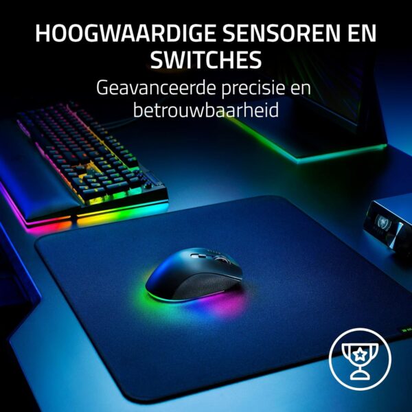 Razer Pro Click V2 - Wireless ergonomic mouse - AI Prompt Assist - 30K optical sensor - 3.5 months battery life (14 zones Chroma RGB, HyperScroll tilting mouse wheel) Black