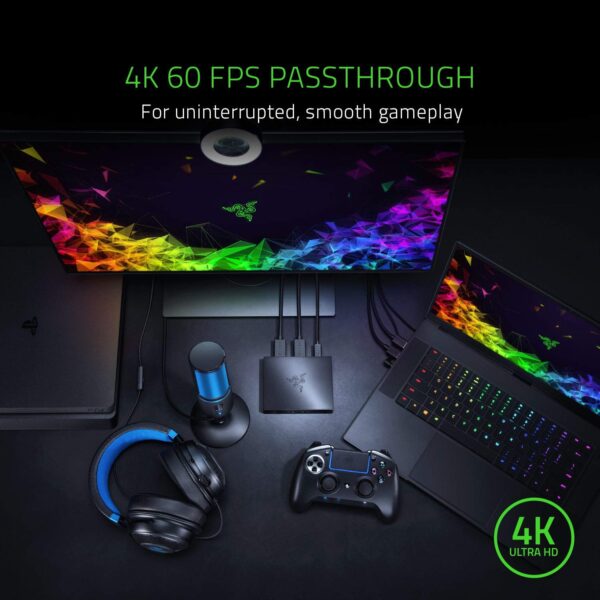 Razer Ripsaw HD - Game Capture Card voor professionele streaming (Full-HD 1080p opnamekaart, 60 FPS, 4K 60 FPS passhrough, Audio Mixer, HDMI 2.0, USB 3.0, microfoon- en...