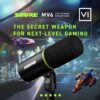Shure MV6 USB Gaming Microphone, USB-C, Dynamic Microphone, Car Level Mode, Digital Popperstopper, for PC Gamers & Streamers MV6 Microphone, Desk Tripod with Round Foot, 1m...