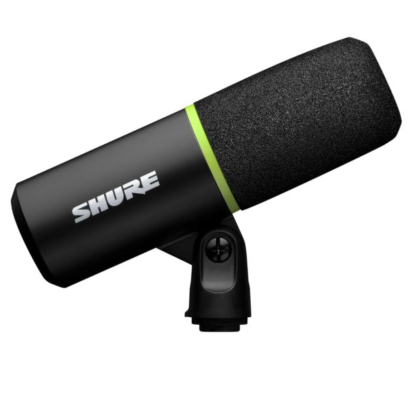 Shure MV6 USB Gaming Microphone, USB-C, Dynamic Microphone, Car Level Mode, Digital Popperstopper, for PC Gamers & Streamers MV6 Microphone, Desk Tripod with Round Foot, 1m...