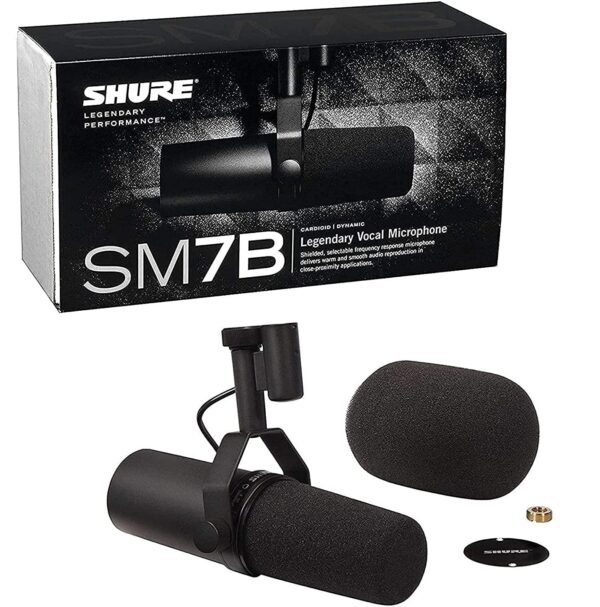 Shure SM7B Vocal Dynamic Microphone for Broadcast, Podcast & Recording, XLR Studio Mic for Music & Speech, Wide Frequency, Warm & Smooth Sound, Rugged Construction, Detachable...