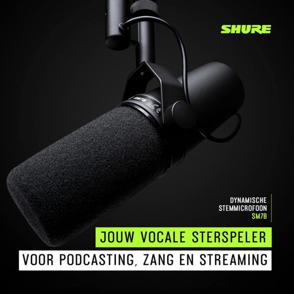 Shure SM7B Vocal Dynamic Microphone for Broadcast, Podcast & Recording, XLR Studio Mic for Music & Speech, Wide Frequency, Warm & Smooth Sound, Rugged Construction, Detachable...