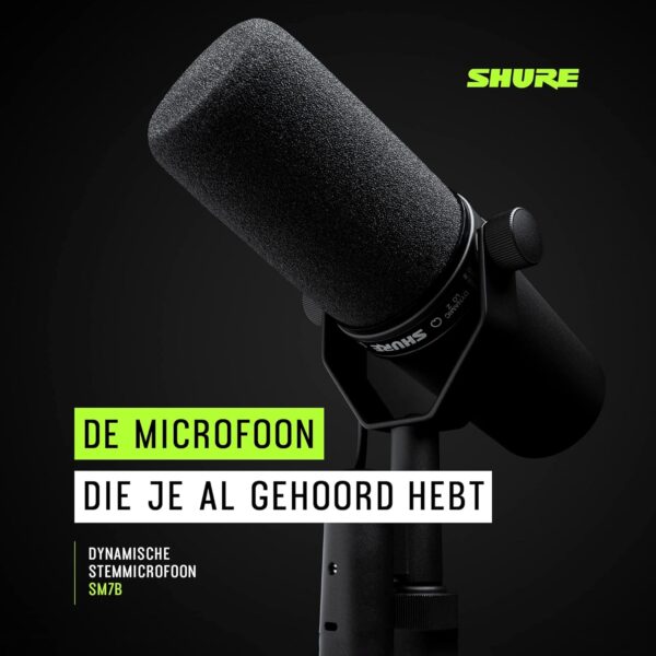 Shure SM7B Vocal Dynamic Microphone for Broadcast, Podcast & Recording, XLR Studio Mic for Music & Speech, Wide Frequency, Warm & Smooth Sound, Rugged Construction, Detachable...