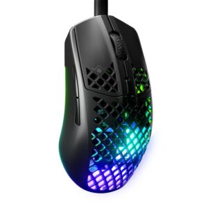 SteelSeries Aerox 3 - Holey RGB Gaming Mouse - Ultralight Waterproof Design - 8,500 DPI TrueMove Core Optical Sensor - Onyx