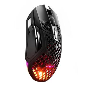 SteelSeries Aerox 5 Wireless - Holey RGB Gaming Mouse - Ultra-Lightweight Water Resistant Design - 9 Buttons - Bluetooth/2.4GHz - 18K DPI TrueMove Air Optical Sensor