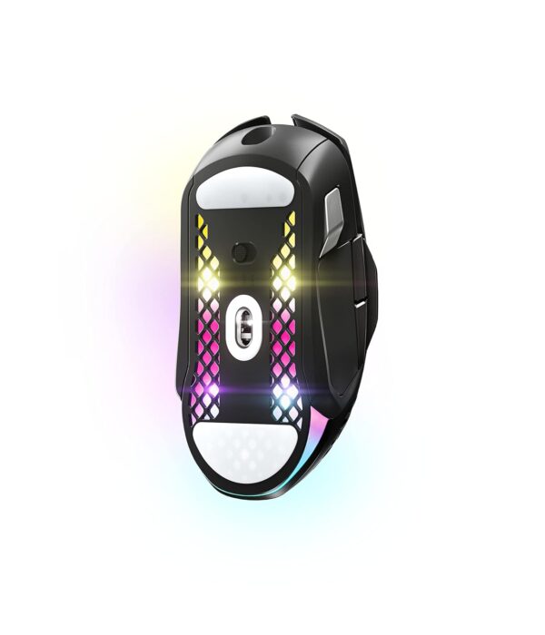 SteelSeries Aerox 5 Wireless - Holey RGB Gaming Mouse - Ultra-Lightweight Water Resistant Design - 9 Buttons - Bluetooth/2.4GHz - 18K DPI TrueMove Air Optical Sensor