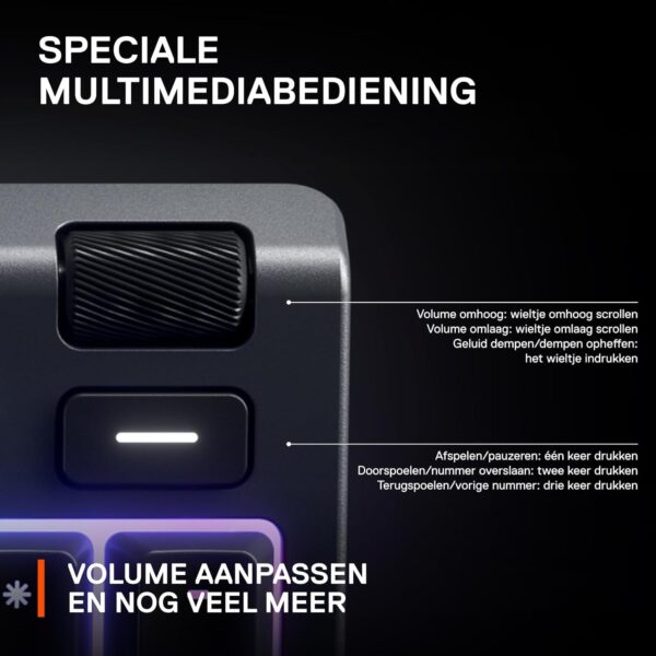 SteelSeries Apex 3 RGB Gaming Keyboard, RGB Lighting, 10 Zones, IP32 Waterproof, Magnetic Wrist Rest, Portuguese QWERTY Keyboard