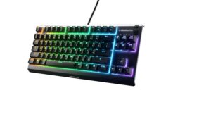 SteelSeries Apex 3 TKL RGB Gaming Keyboard - Compact TKL Keyboard for Esports - 8-Zone RGB Lighting - US QWERTY Layout - Black