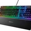 SteelSeries Apex 3 TKL RGB Gaming Keyboard - Compact TKL Keyboard for Esports - 8-Zone RGB Lighting - US QWERTY Layout - Black