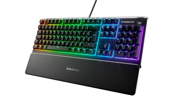 SteelSeries Apex 3 TKL RGB Gaming Keyboard - Compact TKL Keyboard for Esports - 8-Zone RGB Lighting - US QWERTY Layout - Black