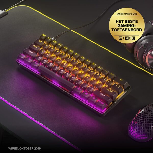 SteelSeries Apex 9 Mini - Mechanical Gaming Keyboard – Optical Switches – 2-Point Activation – Compact Esports Mini 60% Structure Factor – Hotswappable Switches - US (QWERTY)...