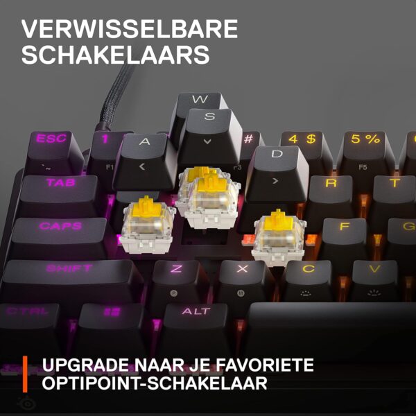 SteelSeries Apex 9 Mini - Mechanical Gaming Keyboard – Optical Switches – 2-Point Activation – Compact Esports Mini 60% Structure Factor – Hotswappable Switches - US (QWERTY)...